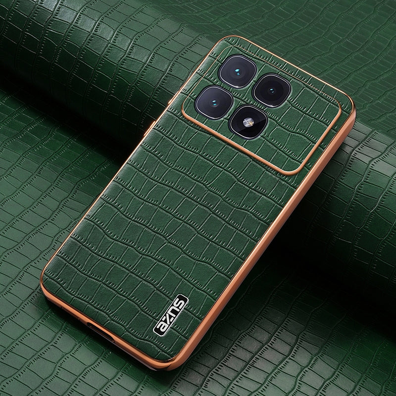 Redmi K70 Ultra Luxury Case - Electroplated Frame, Crocodile Texture Leather, Full Coverage Protection, Anti-Fingerprint & Shockproof
