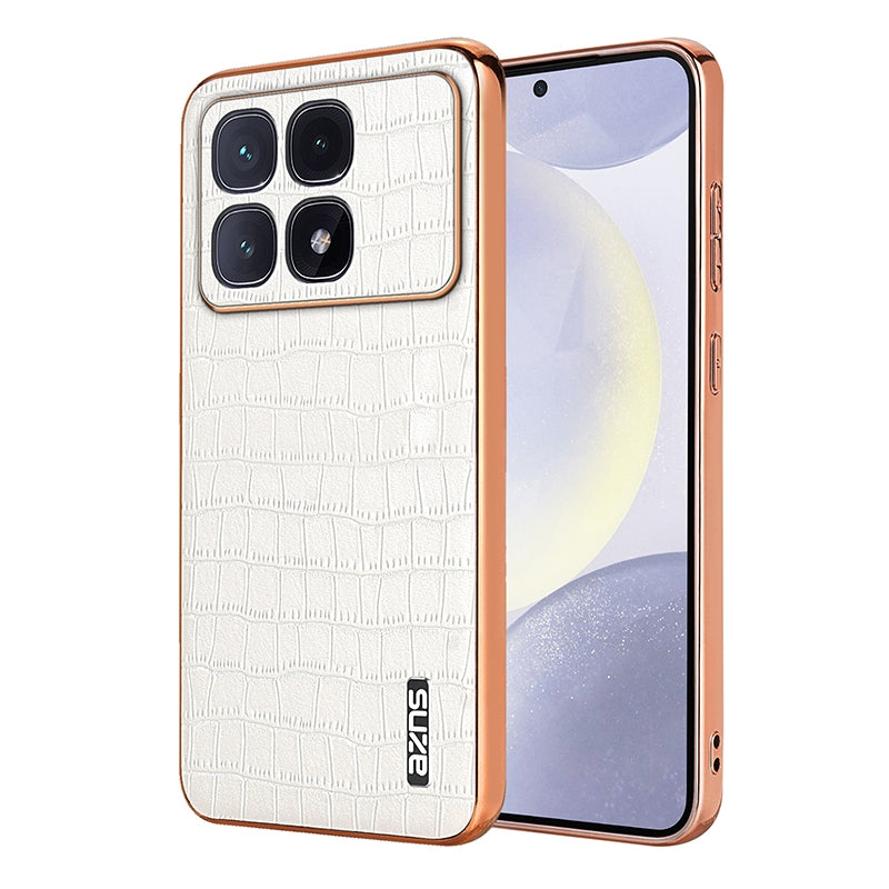 Redmi K70 Ultra Luxury Case - Electroplated Frame, Crocodile Texture Leather, Full Coverage Protection, Anti-Fingerprint & Shockproof