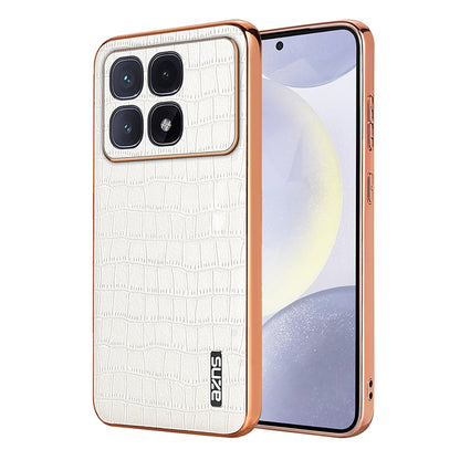 Redmi K70 Ultra Luxury Case - Electroplated Frame, Crocodile Texture Leather, Full Coverage Protection, Anti-Fingerprint & Shockproof
