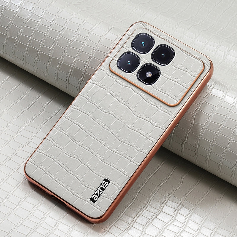 Redmi K70 Ultra Luxury Case - Electroplated Frame, Crocodile Texture Leather, Full Coverage Protection, Anti-Fingerprint & Shockproof