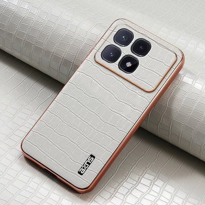 Redmi K70 Ultra Luxury Case - Electroplated Frame, Crocodile Texture Leather, Full Coverage Protection, Anti-Fingerprint & Shockproof