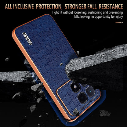 Redmi K70 Ultra Luxury Case - Electroplated Frame, Crocodile Texture Leather, Full Coverage Protection, Anti-Fingerprint & Shockproof
