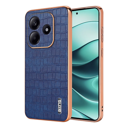 Redmi Note 14 5G Luxury Case - Electroplated Frame, Crocodile Texture Leather, Full Coverage Protection, Anti-Fingerprint & Shockproof