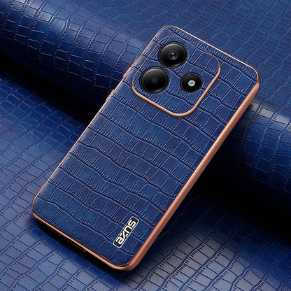 Redmi Note 14 5G Luxury Case - Electroplated Frame, Crocodile Texture Leather, Full Coverage Protection, Anti-Fingerprint & Shockproof