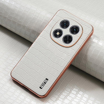 Redmi Note 14 Pro 5G Luxury Case - Electroplated Frame, Crocodile Texture Leather, Full Coverage Protection, Anti-Fingerprint & Shockproof