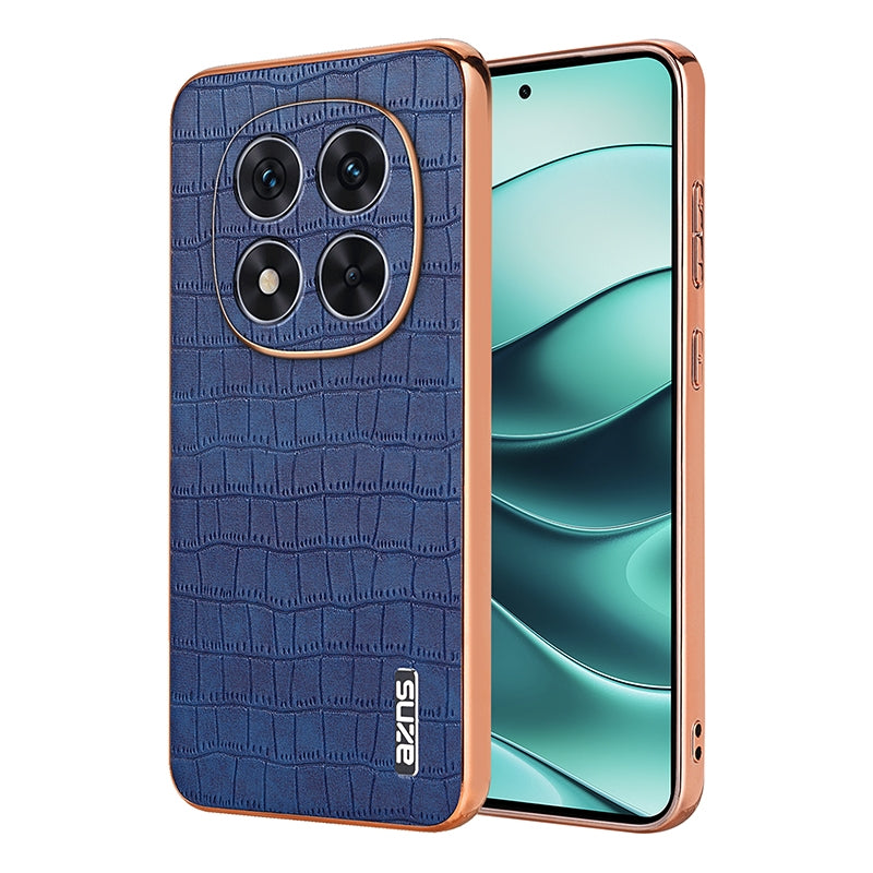 Redmi Note 14 Pro+ 5G Luxury Case - Electroplated Frame, Crocodile Texture Leather, Full Coverage Protection, Anti-Fingerprint & Shockproof