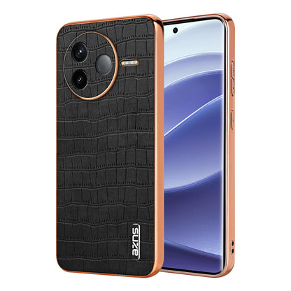 Redmi K80 Luxury Case - Electroplated Frame, Crocodile Texture Leather, Full Coverage Protection, Anti-Fingerprint & Shockproof