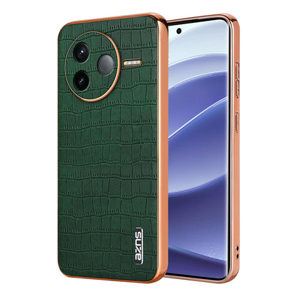 Redmi K80 Luxury Case - Electroplated Frame, Crocodile Texture Leather, Full Coverage Protection, Anti-Fingerprint & Shockproof