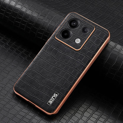 Xiaomi Poco X6 Luxury Case - Electroplated Frame, Crocodile Texture Leather, Full Coverage Protection, Anti-Fingerprint & Shockproof