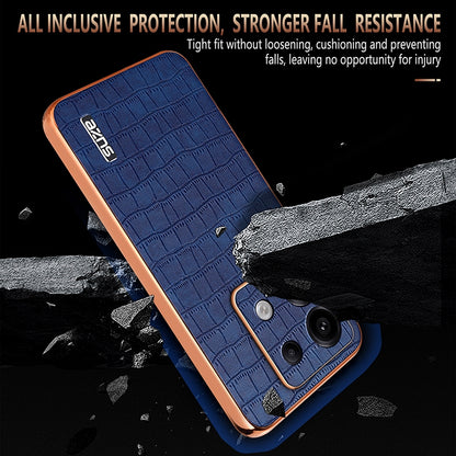Xiaomi Poco X6 Luxury Case - Electroplated Frame, Crocodile Texture Leather, Full Coverage Protection, Anti-Fingerprint & Shockproof