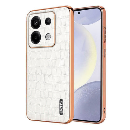 Xiaomi Poco X6 Luxury Case - Electroplated Frame, Crocodile Texture Leather, Full Coverage Protection, Anti-Fingerprint & Shockproof