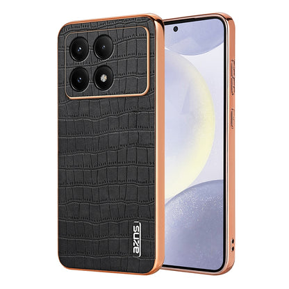 Xiaomi Poco X6 Pro Luxury Case - Electroplated Frame, Crocodile Texture Leather, Full Coverage Protection, Anti-Fingerprint & Shockproof