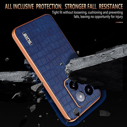 Xiaomi 14 Luxury Case - Electroplated Frame, Crocodile Texture Leather, Full Coverage Protection, Anti-Fingerprint & Shockproof
