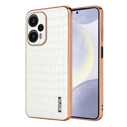 Xiaomi Poco F5 Luxury Case - Electroplated Frame, Crocodile Texture Leather, Full Coverage Protection, Anti-Fingerprint & Shockproof
