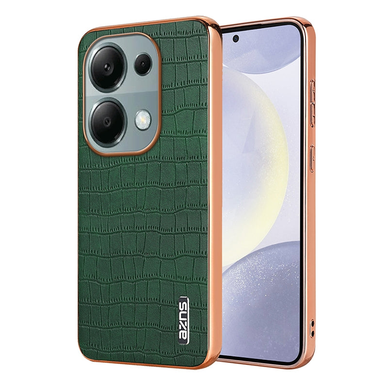 Xiaomi Poco M6 Pro Luxury Case - Electroplated Frame, Crocodile Texture Leather, Full Coverage Protection, Anti-Fingerprint & Shockproof