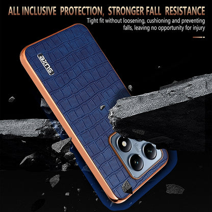 Xiaomi 14T Pro Luxury Case - Electroplated Frame, Crocodile Texture Leather, Full Coverage Protection, Anti-Fingerprint & Shockproof