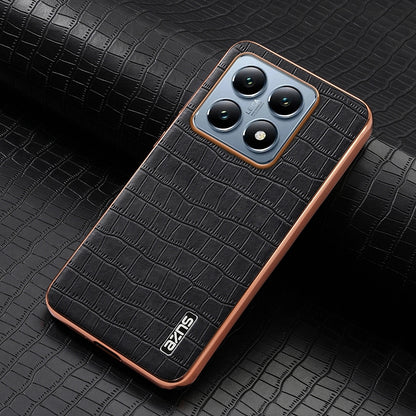 Xiaomi 14T Luxury Case - Electroplated Frame, Crocodile Texture Leather, Full Coverage Protection, Anti-Fingerprint & Shockproof