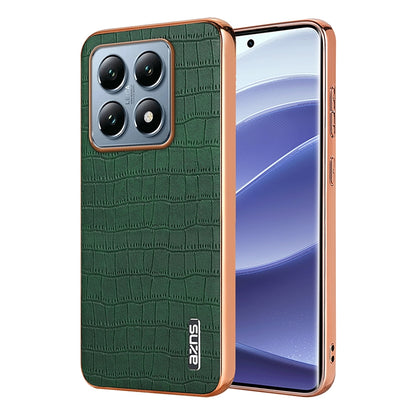 Xiaomi 14T Luxury Case - Electroplated Frame, Crocodile Texture Leather, Full Coverage Protection, Anti-Fingerprint & Shockproof