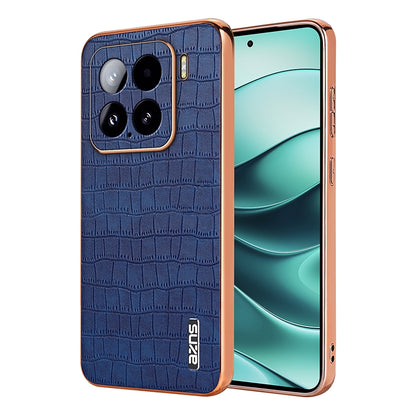 Xiaomi 15 Luxury Case - Electroplated Frame, Crocodile Texture Leather, Full Coverage Protection, Anti-Fingerprint & Shockproof