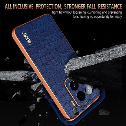 Xiaomi 15 Luxury Case - Electroplated Frame, Crocodile Texture Leather, Full Coverage Protection, Anti-Fingerprint & Shockproof