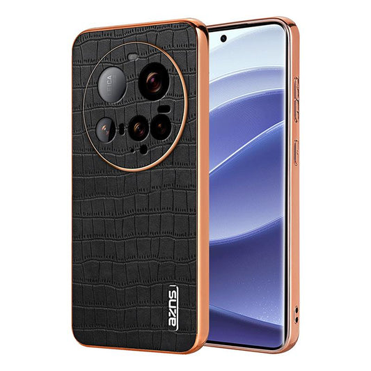 Xiaomi 15 Ultra Luxury Case - Electroplated Frame, Crocodile Texture Leather, Full Coverage Protection, Anti-Fingerprint & Shockproof