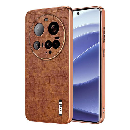 Xiaomi 15 Ultra Luxury Case - Electroplated Frame, Crocodile Texture Leather, Full Coverage Protection, Anti-Fingerprint & Shockproof