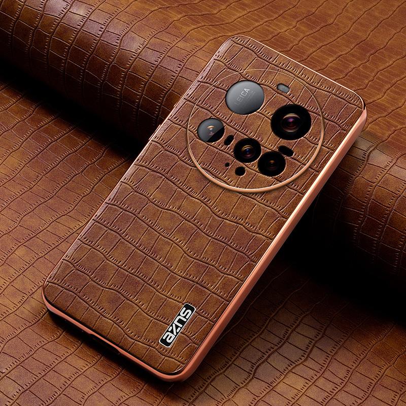 Xiaomi 15 Ultra Luxury Case - Electroplated Frame, Crocodile Texture Leather, Full Coverage Protection, Anti-Fingerprint & Shockproof