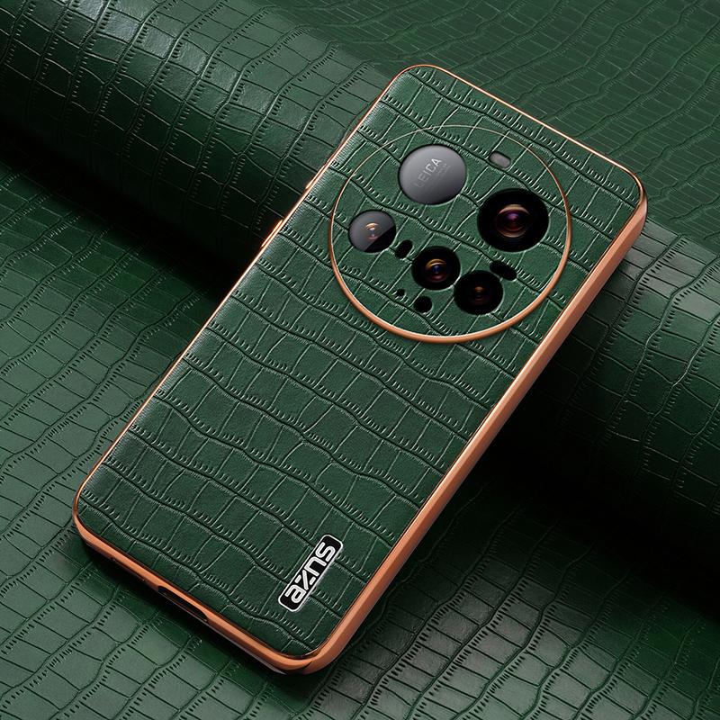 Xiaomi 15 Ultra Luxury Case - Electroplated Frame, Crocodile Texture Leather, Full Coverage Protection, Anti-Fingerprint & Shockproof