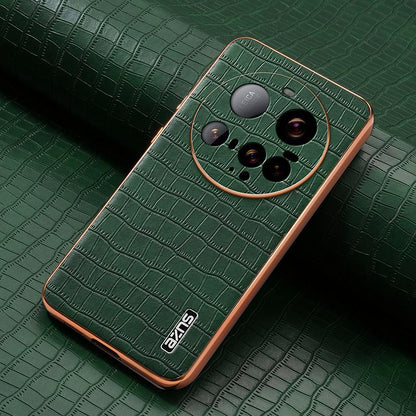 Xiaomi 15 Ultra Luxury Case - Electroplated Frame, Crocodile Texture Leather, Full Coverage Protection, Anti-Fingerprint & Shockproof