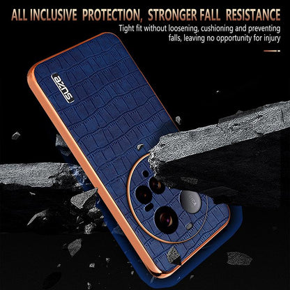 Xiaomi 15 Ultra Luxury Case - Electroplated Frame, Crocodile Texture Leather, Full Coverage Protection, Anti-Fingerprint & Shockproof
