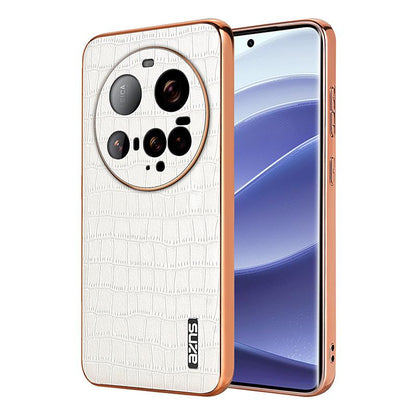 Xiaomi 15 Ultra Luxury Case - Electroplated Frame, Crocodile Texture Leather, Full Coverage Protection, Anti-Fingerprint & Shockproof
