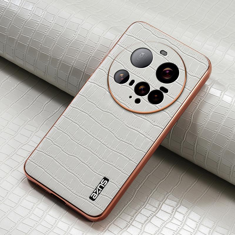 Xiaomi 15 Ultra Luxury Case - Electroplated Frame, Crocodile Texture Leather, Full Coverage Protection, Anti-Fingerprint & Shockproof