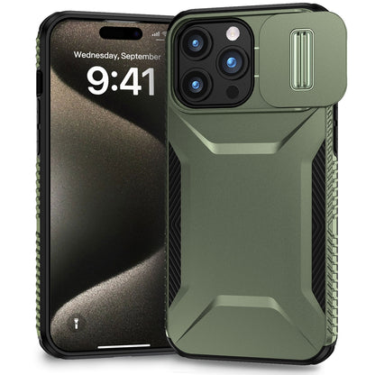 iPhone 15 Pro Max Phone Case with Sliding Camshield | Military-Grade TPU & PC Protective Anti-Scratch Anti-Skid Cover, Durable Shockproof Design