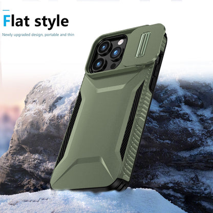 iPhone 15 Pro Max Phone Case with Sliding Camshield | Military-Grade TPU & PC Protective Anti-Scratch Anti-Skid Cover, Durable Shockproof Design