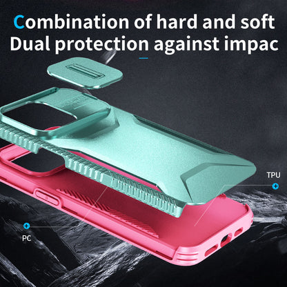 iPhone 15 Pro Max Phone Case with Sliding Camshield | Military-Grade TPU & PC Protective Anti-Scratch Anti-Skid Cover, Durable Shockproof Design