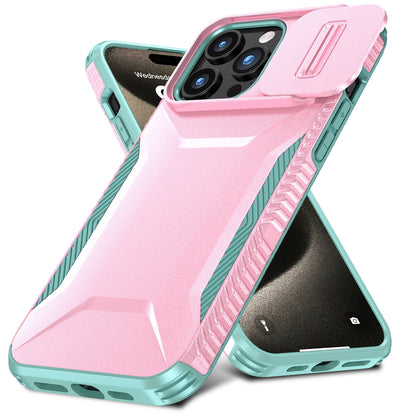 iPhone 15 Pro Phone Case with Sliding Camshield | Military-Grade TPU & PC Protective Anti-Scratch Anti-Skid Cover, Durable Shockproof Design