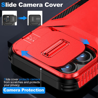 iPhone 15 Pro Phone Case with Sliding Camshield | Military-Grade TPU & PC Protective Anti-Scratch Anti-Skid Cover, Durable Shockproof Design