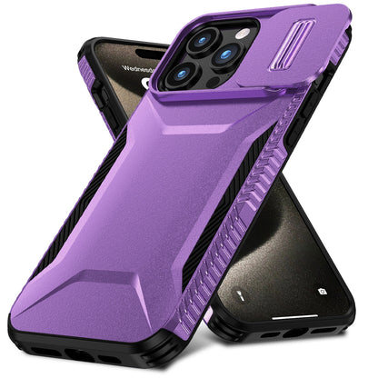 iPhone 15 Pro Phone Case with Sliding Camshield | Military-Grade TPU & PC Protective Anti-Scratch Anti-Skid Cover, Durable Shockproof Design