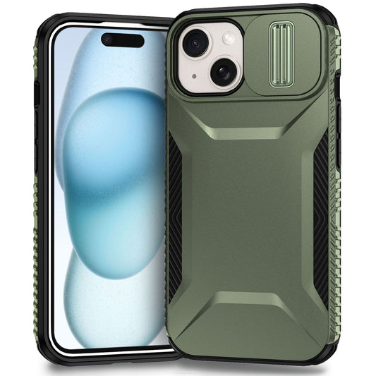 iPhone 15 Plus Phone Case with Sliding Camshield | Military-Grade TPU & PC Protective Anti-Scratch Anti-Skid Cover, Durable Shockproof Design