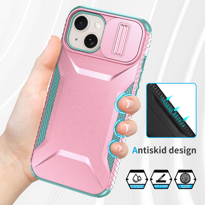 iPhone 15 Plus Phone Case with Sliding Camshield | Military-Grade TPU & PC Protective Anti-Scratch Anti-Skid Cover, Durable Shockproof Design