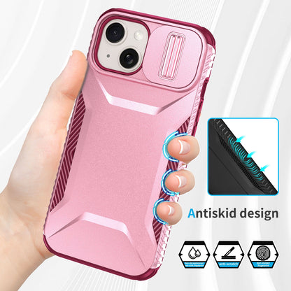 iPhone 15 Plus Phone Case with Sliding Camshield | Military-Grade TPU & PC Protective Anti-Scratch Anti-Skid Cover, Durable Shockproof Design
