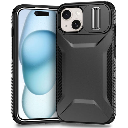 iPhone 15 Plus Phone Case with Sliding Camshield | Military-Grade TPU & PC Protective Anti-Scratch Anti-Skid Cover, Durable Shockproof Design