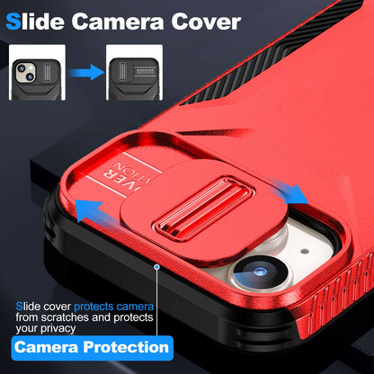 iPhone 15 Plus Phone Case with Sliding Camshield | Military-Grade TPU & PC Protective Anti-Scratch Anti-Skid Cover, Durable Shockproof Design