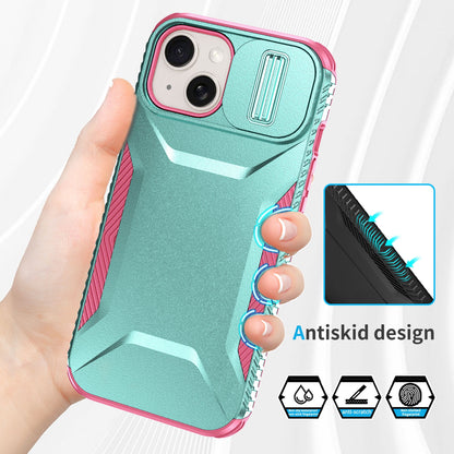 iPhone 15 Plus Phone Case with Sliding Camshield | Military-Grade TPU & PC Protective Anti-Scratch Anti-Skid Cover, Durable Shockproof Design