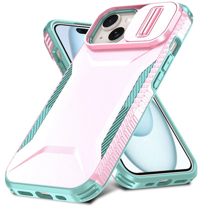 iPhone 15 Phone Case with Sliding Camshield | Military-Grade TPU & PC Protective Anti-Scratch Anti-Skid Cover, Durable Shockproof Design