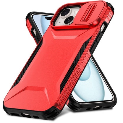 iPhone 15 Phone Case with Sliding Camshield | Military-Grade TPU & PC Protective Anti-Scratch Anti-Skid Cover, Durable Shockproof Design