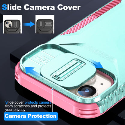 iPhone 15 Phone Case with Sliding Camshield | Military-Grade TPU & PC Protective Anti-Scratch Anti-Skid Cover, Durable Shockproof Design