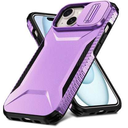 iPhone 15 Phone Case with Sliding Camshield | Military-Grade TPU & PC Protective Anti-Scratch Anti-Skid Cover, Durable Shockproof Design