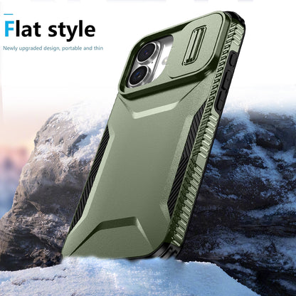 iPhone 16 Phone Case with Sliding Camshield | Military-Grade TPU & PC Protective Anti-Scratch Anti-Skid Cover, Durable Shockproof Design