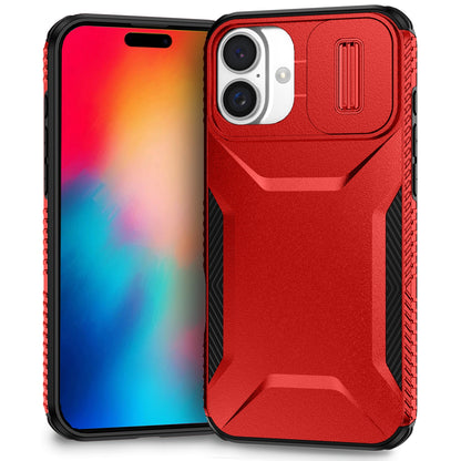 iPhone 16 Phone Case with Sliding Camshield | Military-Grade TPU & PC Protective Anti-Scratch Anti-Skid Cover, Durable Shockproof Design